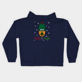 Prickly And Bright - Cactus In Christmas Tree Pot Kids Hoodie